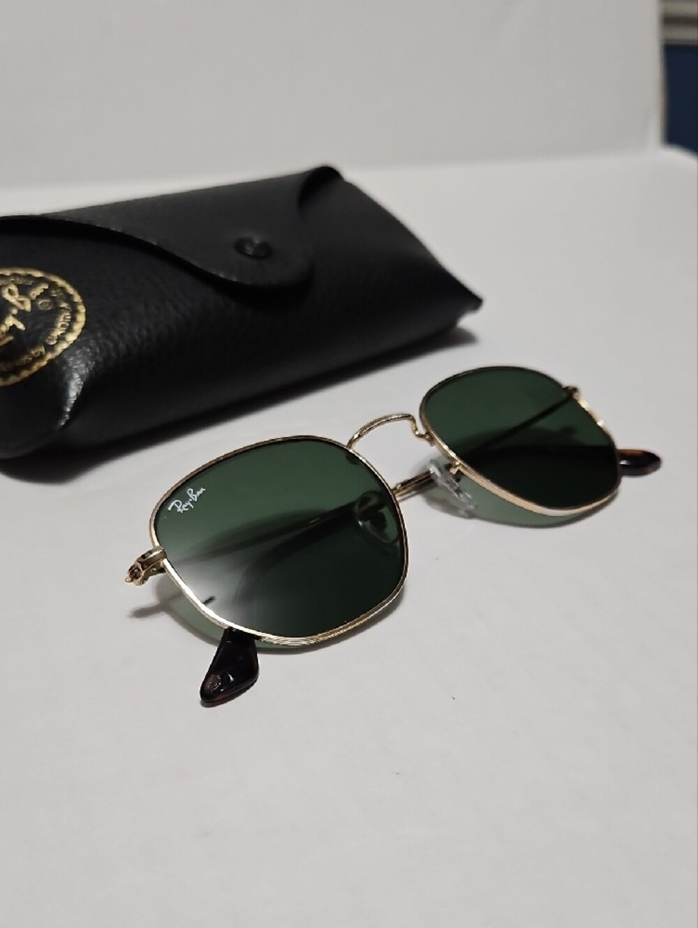 Ray Ban 3548-N 001 Gold Frame Green Lens Sunglasses W/ Black Case Men 51 21 145